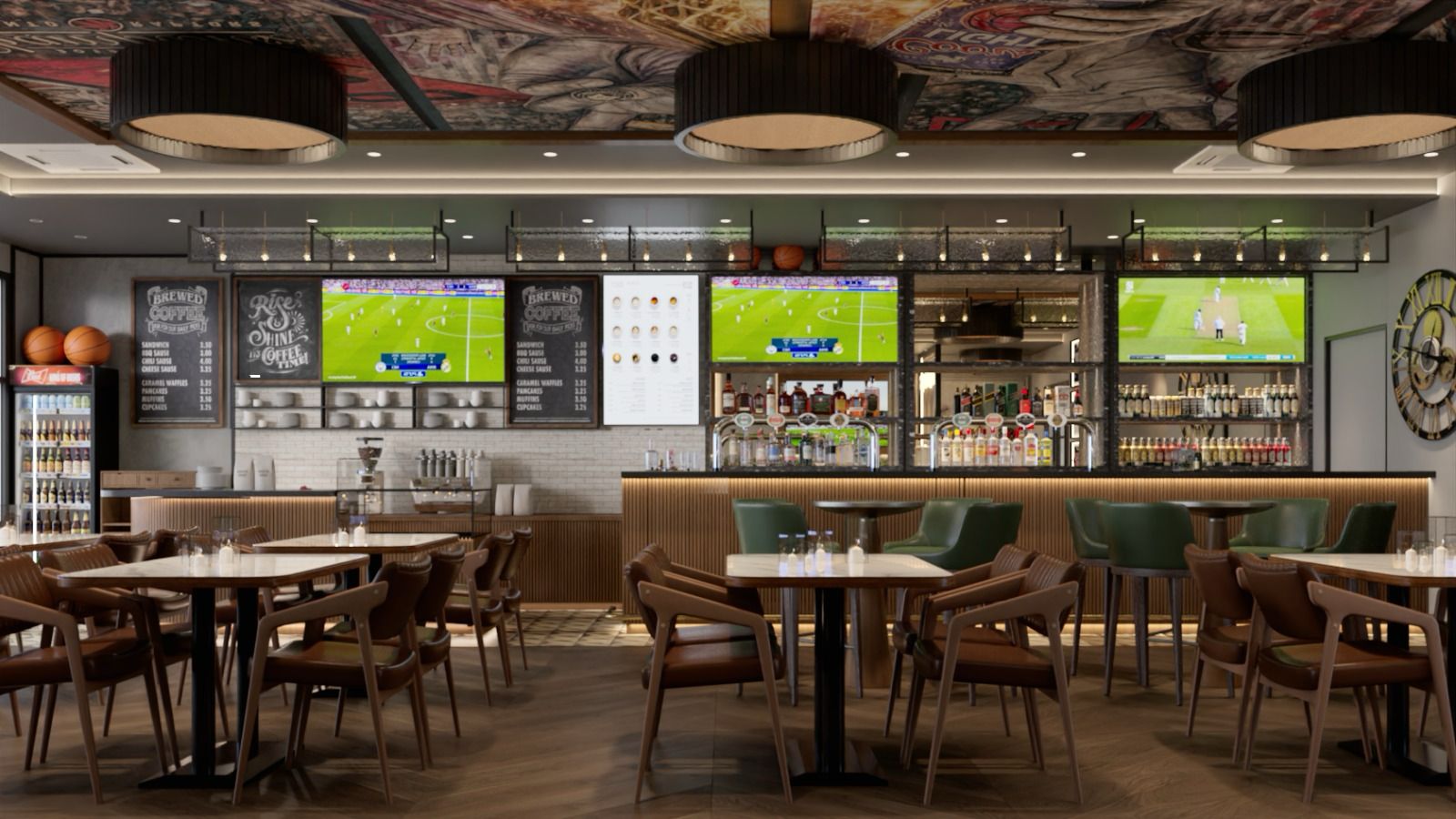 The bar with live sport on screen